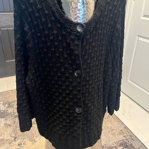 Jones New York collection size 3X black fall heavy sweater jacket blazer